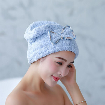 25*25cm Magic Microfiber Στεγνωτήρας μαλλιών που στεγνώνει γρήγορα Πετσέτα Καπέλο μπάνιου Quick Cap Turban Dry Γυναικεία Καπέλο μπάνιου με περιτύλιγμα κεφαλής 1 ΤΕΜ.