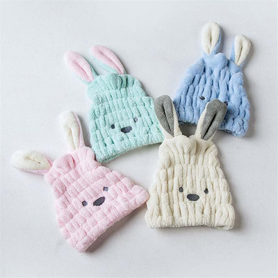 Cartoon Cute Ear Rabbit Dry ντους Πετσέτα μπάνιου Ισχυρή Απορροφητική Γρήγορη Στεγνώνει τα μαλλιά Αξεσουάρ περιτυλίγματος κεφαλής καπέλου 30*25cm 1 ΤΕΜ.