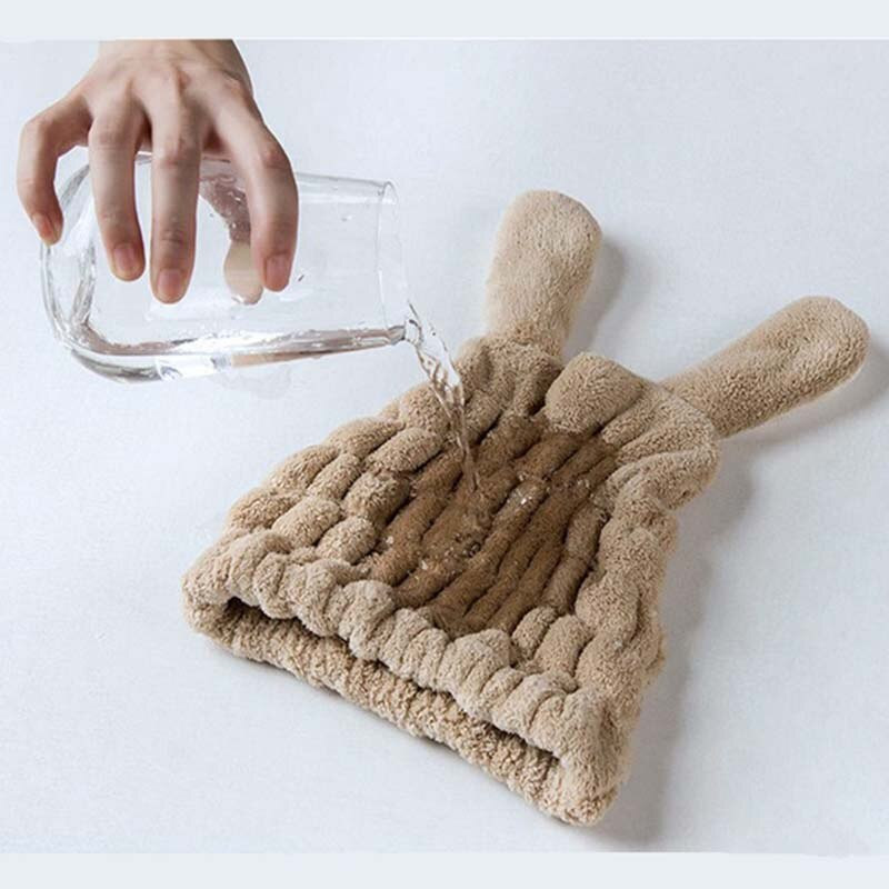 Desen animat drăguț ureche iepure păr uscat duș prosop de baie cu absorbție puternică, uscare rapidă, pălărie pentru uscare, accesoriu pentru cap 30*25cm 1buc