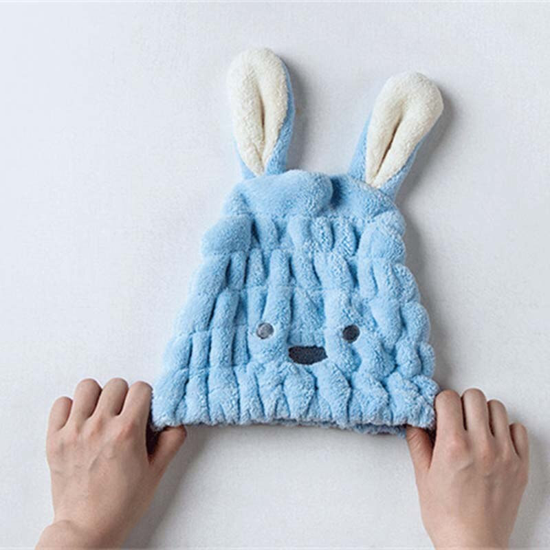 Desen animat drăguț ureche iepure păr uscat duș prosop de baie cu absorbție puternică, uscare rapidă, pălărie pentru uscare, accesoriu pentru cap 30*25cm 1buc