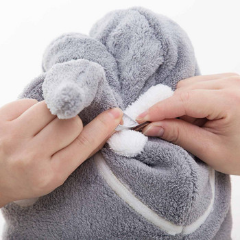 Coral Velvet Salon Hair Dry Πετσέτα σε σχήμα φάλαινας Hair Dry Cap για γυναίκες κορίτσια Super Absorbent Home Turban Head Wrap Μαλακή πετσέτα χεριών