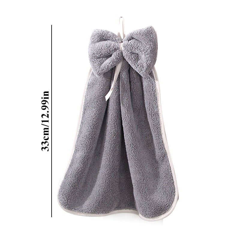 Mosogatórongyok Aranyos Bowknot Korall Bársony Puha Kéztörlő Mosókendők Akasztó Nedvszívó kendő Konyhai Fürdőszoba Kiegészítők 33*33cm