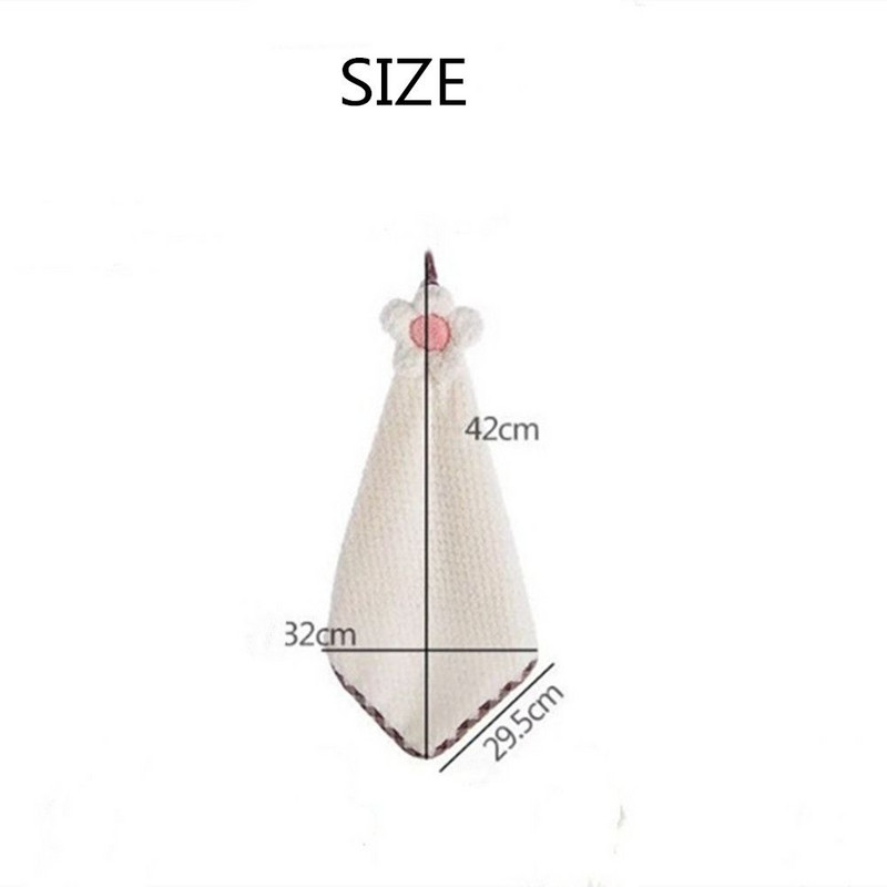 Noi cârpe de curățare din desene animate, prosoape de mână pentru agățarea de bucătărie, catifea coral, floarea soarelui