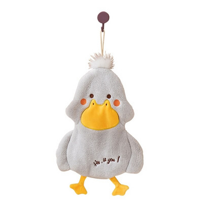 Prosop de mână din lână Coral Absorbant Cute Duck Dormitor Baie Ușă Agățat T84E