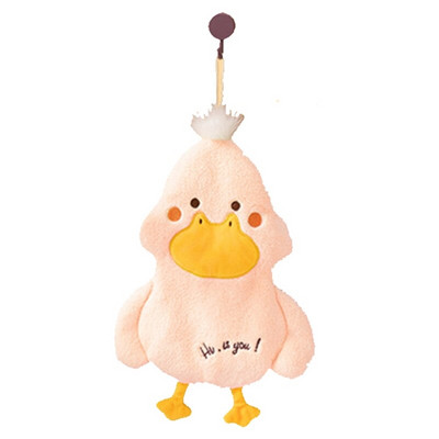 Prosop de mână din lână Coral Absorbant Cute Duck Dormitor Baie Ușă Agățat T84E