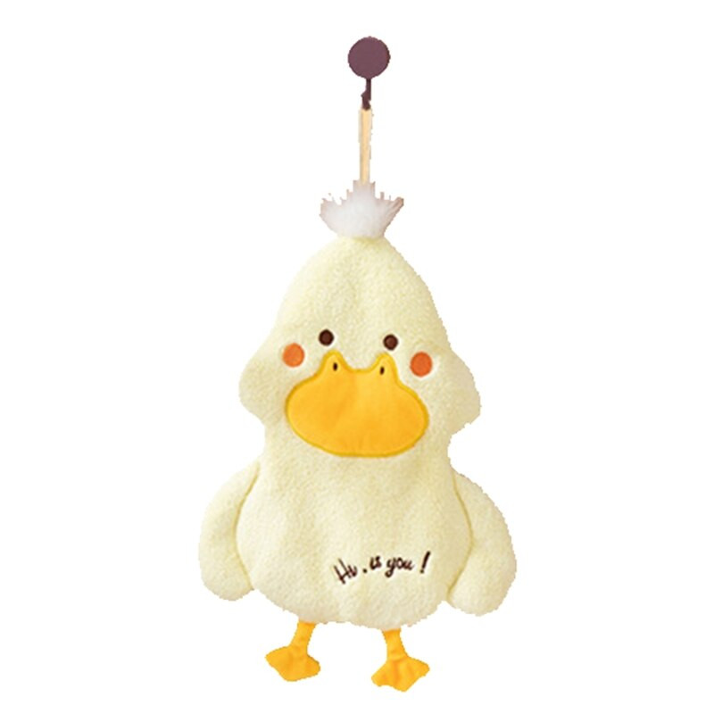 Prosop de mână din lână Coral Absorbant Cute Duck Dormitor Baie Ușă Agățat T84E