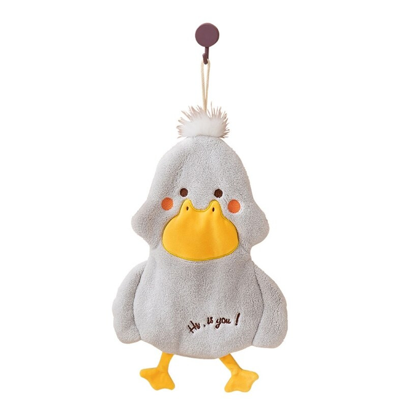 Prosop de mână din lână Coral Absorbant Cute Duck Dormitor Baie Ușă Agățat T84E