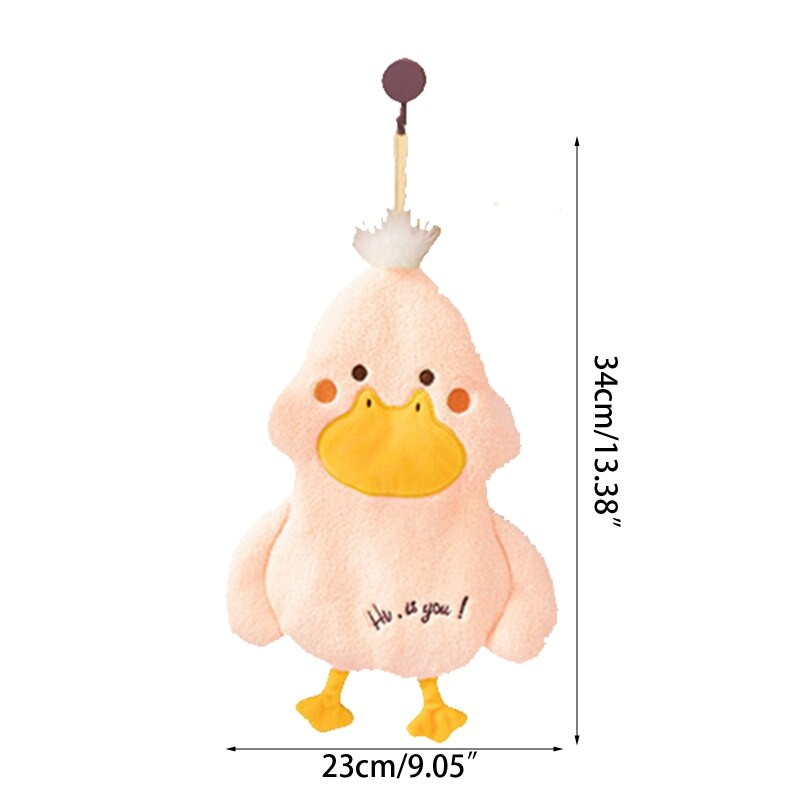 Prosop de mână din lână Coral Absorbant Cute Duck Dormitor Baie Ușă Agățat T84E