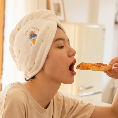 Șapcă de uscare a părului Prosop absorbant pentru femei Șapcă cu uscare rapidă Prosop de păr Șapcă de duș super puternică Turban pentru spălarea părului cu vârful închis