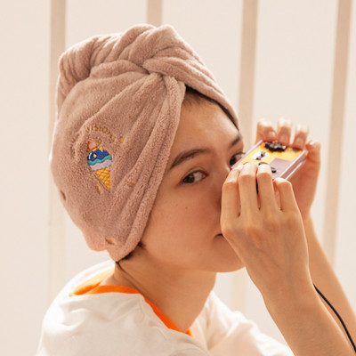 Șapcă de uscare a părului Prosop absorbant pentru femei Șapcă cu uscare rapidă Prosop de păr Șapcă de duș super puternică Turban pentru spălarea părului cu vârful închis