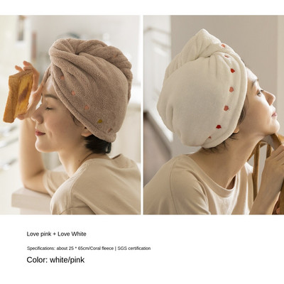 Șapcă de uscare a părului Prosop absorbant pentru femei Șapcă cu uscare rapidă Prosop de păr Șapcă de duș super puternică Turban pentru spălarea părului cu vârful închis