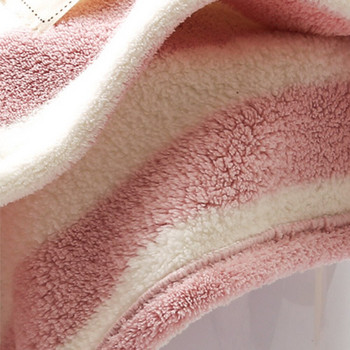 Μικροΐνες Coral Fleece Stripe Super απορροφητικό μαλακό που στεγνώνει γρήγορα Χαριτωμένο μοντέρνο καπέλο στεγνώματος μαλλιών Καπέλο μπάνιου με πετσέτα