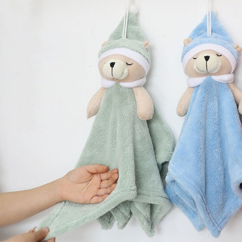 Νέα πετσέτα χεριών για μωρά Χαριτωμένα κινούμενα σχέδια αρκουδάκι μαλακό κρεμαστό μαντηλάκι πετσέτα μπάνιου για παιδιά Παιδικό νηπιαγωγείο Προμήθειες μπάνιου κουζίνας