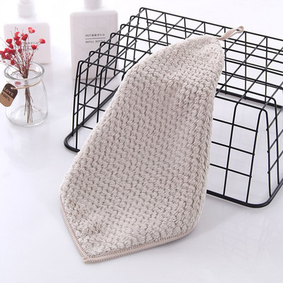 Prosop de mână agățat, absorbant moale, prosoape de curățare pentru bucătărie, baie, ananas, carouri, lână de coral, pânză curățată pătrată cu uscare rapidă