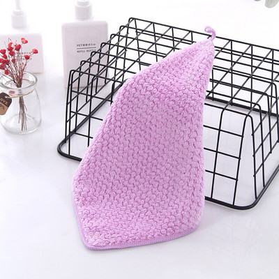 Prosop de mână agățat, absorbant moale, prosoape de curățare pentru bucătărie, baie, ananas, carouri, lână de coral, pânză curățată pătrată cu uscare rapidă