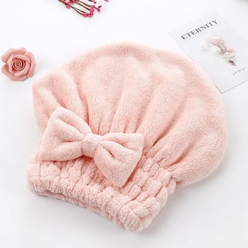 1 τεμάχια Υγροσκοπικότητας Bowknot Microfiber Hair Turban Στεγνώστε γρήγορα καπέλο μαλλιών τυλιγμένο με πετσέτα Πετσέτα Πετσέτες Toallas