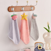 3PCS karikatūra noslaukiet rokas dvielis virtuve koraļļu samta tīra virtuve vannas istaba tualete absorbējošs ātri žūstošs dvielis, mīksts pieskāriens