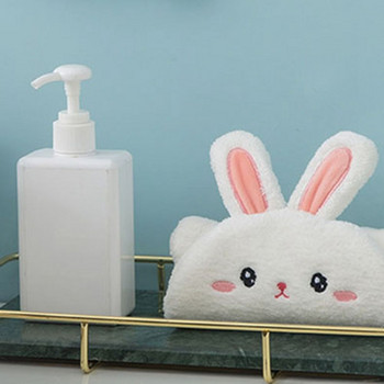1 τεμ. Κρεμαστό Πετσέτα Χεριών Kawaii Cartoon Ζώο Πάπια Κουνέλι Σχήμα Κοραλί Βελούδινη Πετσέτα Κουζίνας Πανί Καθαρισμού Μπάνιου