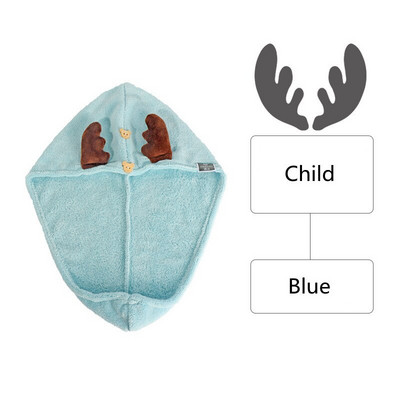 Sausų plaukų rankšluostis Mieli rageliai moterų ir vaikų plaukų džiovinimo kepurė Mikropluošto kietas rankšluostis Super Absorbciniai turbaniniai rankšluosčiai