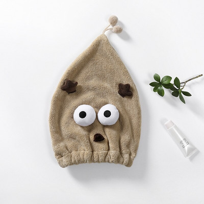 Animacinių filmų minkšta rankšluosčių vonia greitai džiūsta kepuraitė mikropluošto dušas plaukų džiovinimo įvyniojamas rankšluostis plaukams