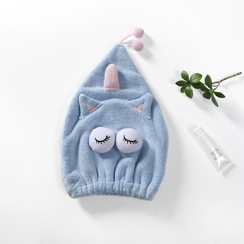 Animacinių filmų minkšta rankšluosčių vonia greitai džiūsta kepuraitė mikropluošto dušas plaukų džiovinimo įvyniojamas rankšluostis plaukams
