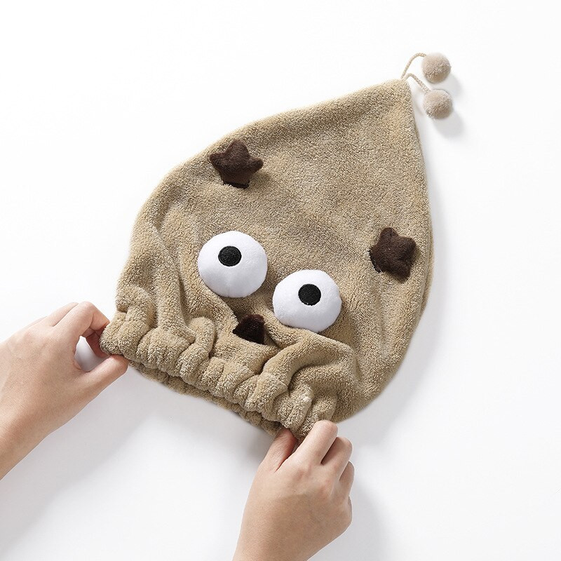 Animacinių filmų minkšta rankšluosčių vonia greitai džiūsta kepuraitė mikropluošto dušas plaukų džiovinimo įvyniojamas rankšluostis plaukams