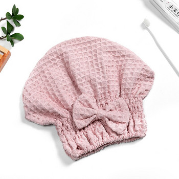 Висококачествена мека вафлена шапка за душ, силно абсорбираща суха кърпа за шапка за коса