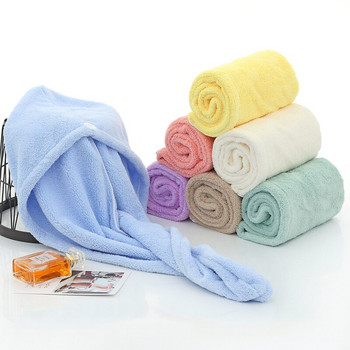 Микрофибърна кърпа за баня Изсушаване на косата Бързосъхнеща дамска кърпа за баня Мек душ за жена Мъж Тюрбан Глава Wrap Инструменти за къпане