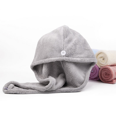 Mergaičių stipraus sugeriamumo plaukų džiovinimo kepuraitės Plaukų džiovinimo kepurė Greitai džiūstantis plaukų rankšluostis vonios kepuraitė Koralų vilnos mikropluošto kietas rankšluostis