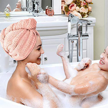 Πετσέτα για στεγνά μαλλιά Χοντρό μαλακά είδη οικιακής χρήσης Αξεσουάρ μπάνιου Καπάκι ντους 1 τμχ Γυναικεία πετσέτα απορροφητικό τουρμπάνι μπάνιου μαλλιών