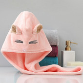 Prosop din microfibră pentru femei Prosop de desene animate pentru păr Prosoape de baie pentru fete Prosoape absorbante Terry pentru acasă Turban de baie pentru uscarea capacului de păr