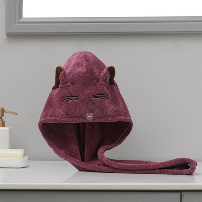 Prosop din microfibră pentru femei Prosop de desene animate pentru păr Prosoape de baie pentru fete Prosoape absorbante Terry pentru acasă Turban de baie pentru uscarea capacului de păr