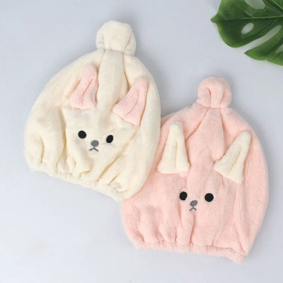 Ženska turban za kosu od mikrovlakana Brzo sušeća kosa Šešir Kapa za djevojčice Slatka kapa za tuširanje za kupanje omotana mekim ručnikom