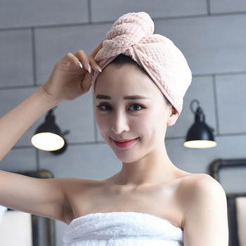 Πετσέτα για στεγνά μαλλιά Μαλακό σκουφάκι ντους Drying Dryer Twist ​Πετσέτα με βρόχο Απορροφητική πετσέτα ανανάς καρό χοντρό τουρμπάνι για τα μαλλιά