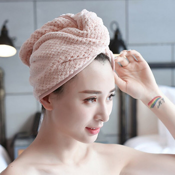 Πετσέτα για στεγνά μαλλιά Μαλακό σκουφάκι ντους Drying Dryer Twist ​Πετσέτα με βρόχο Απορροφητική πετσέτα ανανάς καρό χοντρό τουρμπάνι για τα μαλλιά