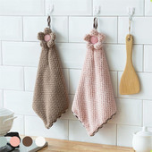 Nauji virtuvės sugeriantys rankšluosčiai Animaciniai pakabinami koraliniai aksominiai saulėgrąžų rankšluosčiai