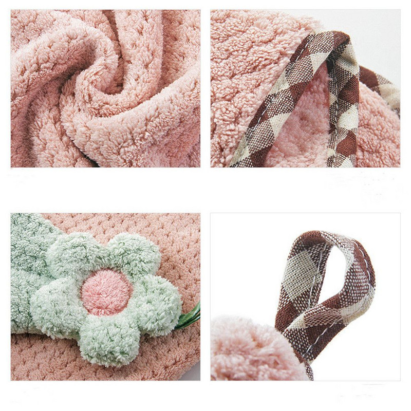 Nauji virtuvės sugeriantys rankšluosčiai Animaciniai pakabinami koraliniai aksominiai saulėgrąžų rankšluosčiai