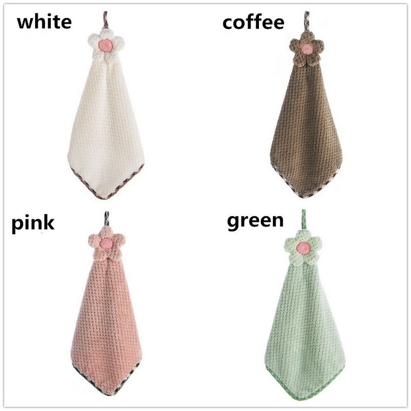 Nauji virtuvės sugeriantys rankšluosčiai Animaciniai pakabinami koraliniai aksominiai saulėgrąžų rankšluosčiai