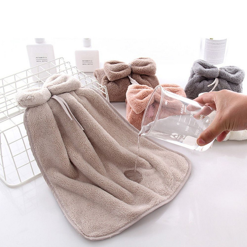 Konyha Fürdőszoba Nedvszívó puha szövet Bowknot Korall bársony mosogatórongyok Otthoni Frottír törölközők Kéztörlő