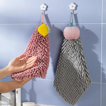Меки кърпи за ръце Ягода Манго Праскова Кухня за баня с халки за окачване Бързосъхнеща супер абсорбираща кърпа от микрофибър