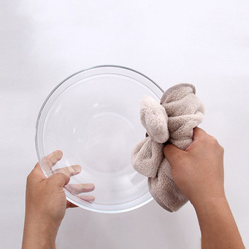 Κουζίνα Μπάνιο Quick Dry Absorbent Bowknot Coral Velvet Πετσέτες σπιτιού Terry Πετσέτες Χεριών Πανιά Πιάτων