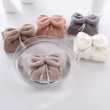 Κουζίνα Μπάνιο Quick Dry Absorbent Bowknot Coral Velvet Πετσέτες σπιτιού Terry Πετσέτες Χεριών Πανιά Πιάτων