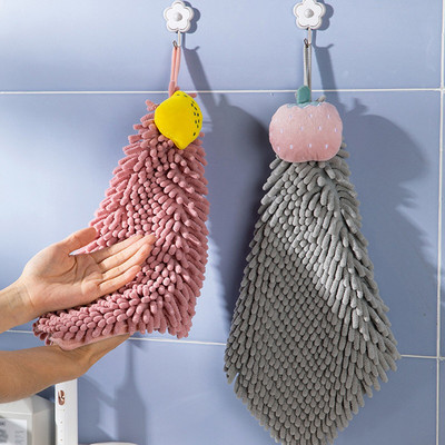 Χαριτωμένα πετσέτες χεριών σενίλ Πετσέτες χεριών μπάνιου κουζίνας με κρεμαστές θηλιές Γρήγορη ξήρανση Μαλακές απορροφητικές πετσέτες μικροϊνών Χονδρική