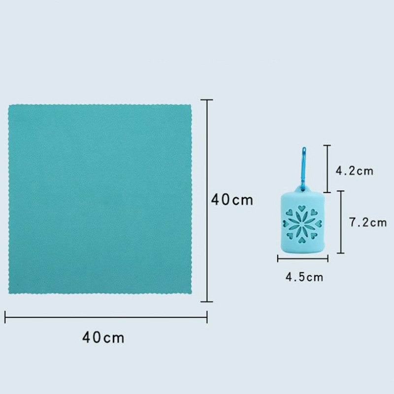 Преносима кърпа за пътуване на открито Бързосъхнеща кърпа Мека спортна студена кърпа със силиконова торбичка Защитно покритие Хавлиена кърпа за спортно пътуване