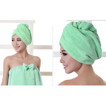 Дамски тюрбан Микрофибърна тъкан Удебеляване Суха кърпа за коса Супер абсорбираща бързосъхнеща кърпа за душ Домакинска шапка за душ
