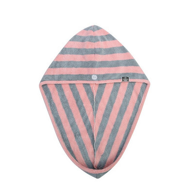 Prosop de păr cu dungi din microfibră, puternic absorbant de apă, șapcă de păr cu uscare rapidă, pălărie de baie, pentru doamne, femei, fete