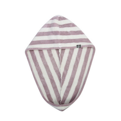Prosop de păr cu dungi din microfibră, puternic absorbant de apă, șapcă de păr cu uscare rapidă, pălărie de baie, pentru doamne, femei, fete