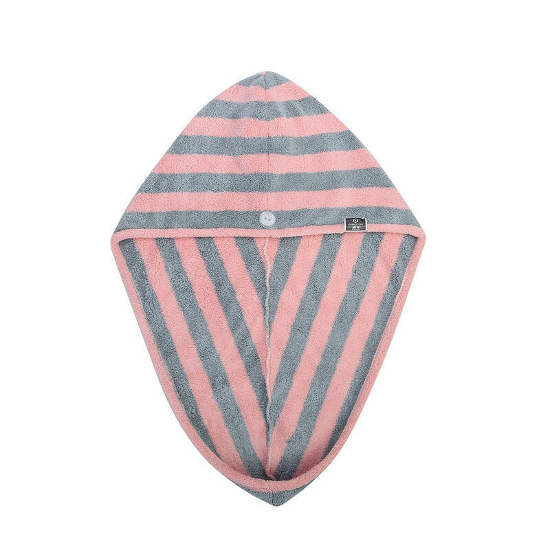 Prosop de păr cu dungi din microfibră, puternic absorbant de apă, șapcă de păr cu uscare rapidă, pălărie de baie, pentru doamne, femei, fete