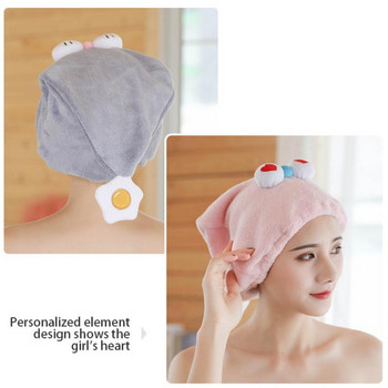 Πετσέτα στεγνωτήρα μαλλιών μικροϊνών 1 ΤΕΜ. Γρήγορο στέγνωμα μαλλιών για γυναίκες Πετσέτα κινουμένων σχεδίων Quick Dry Hair Cap Εργαλείο μπάνιου οικιακής χρήσης