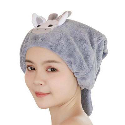 1vnt mikropluošto greitai džiūstantis plaukų džiovintuvas rankšluostis moterims Animacinis rankšluostis greitai išdžiūsta plaukų kepuraitė buitinė vonios priemonė